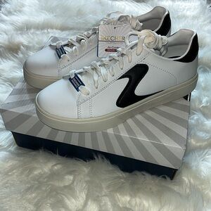 🆕 Skechers Court Classics Eden LX Beaming Glory White/Black  Women’s Shoes Sz 8